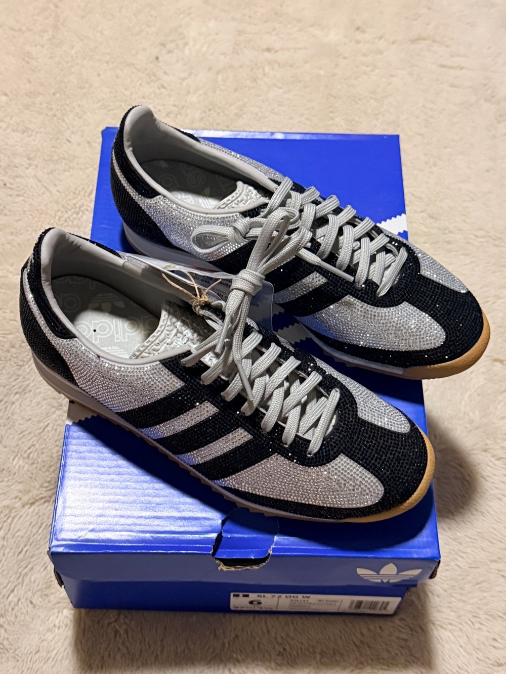 Adidas Women's Black, Silver & Gum Samba-Inspired Sparkle Sneakers